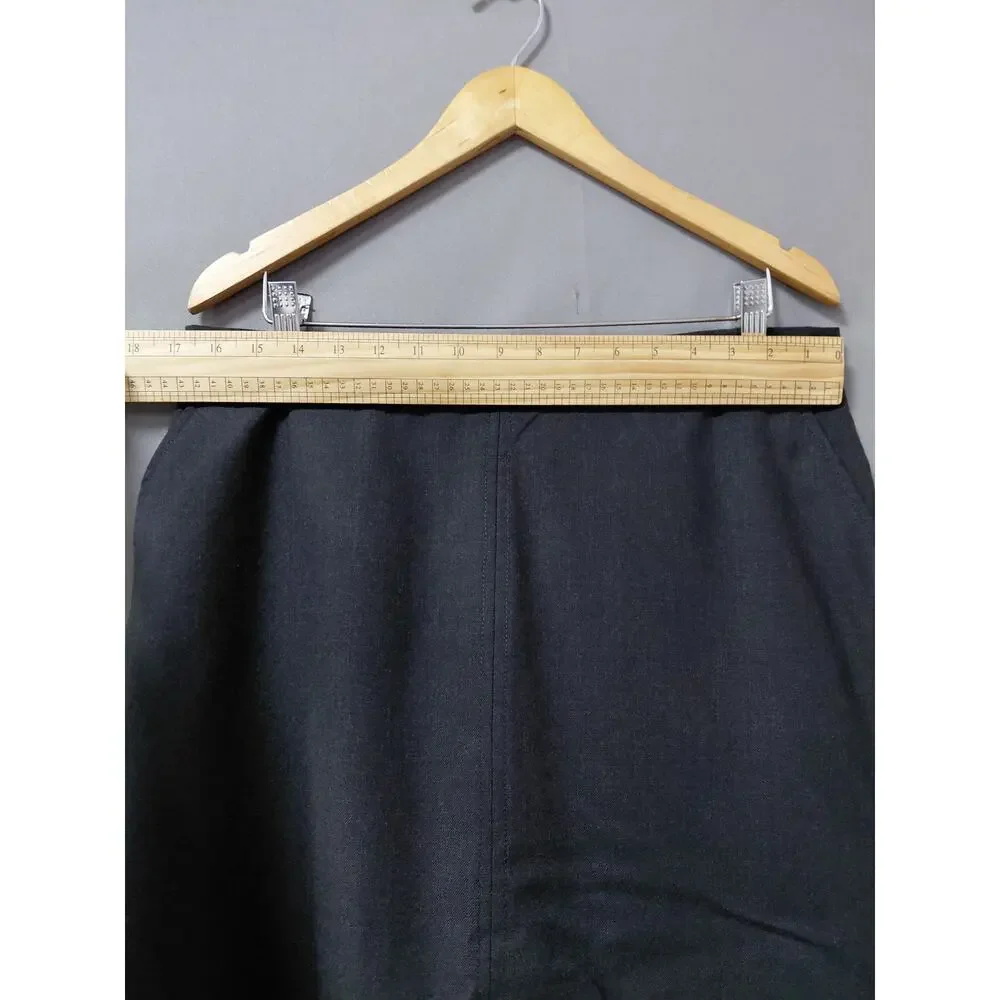 Pendleton Made in USA 100% Wool Gray Straight Midi Skirt Women Size 14